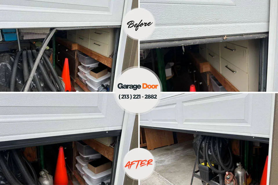 Before and after: garage door repair Gettysburg, SD